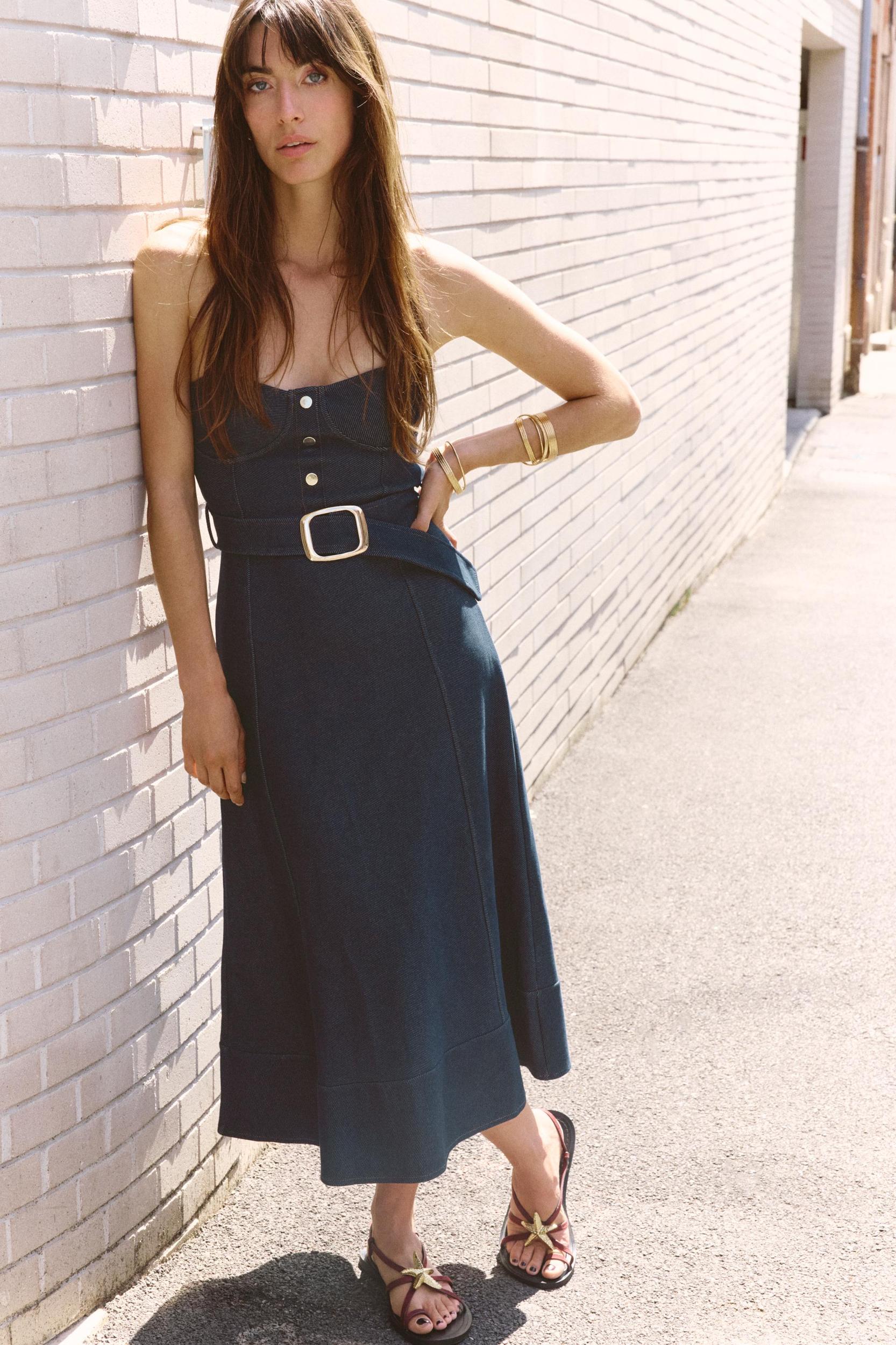 STRAPLESS BELTED DRESS Product Image