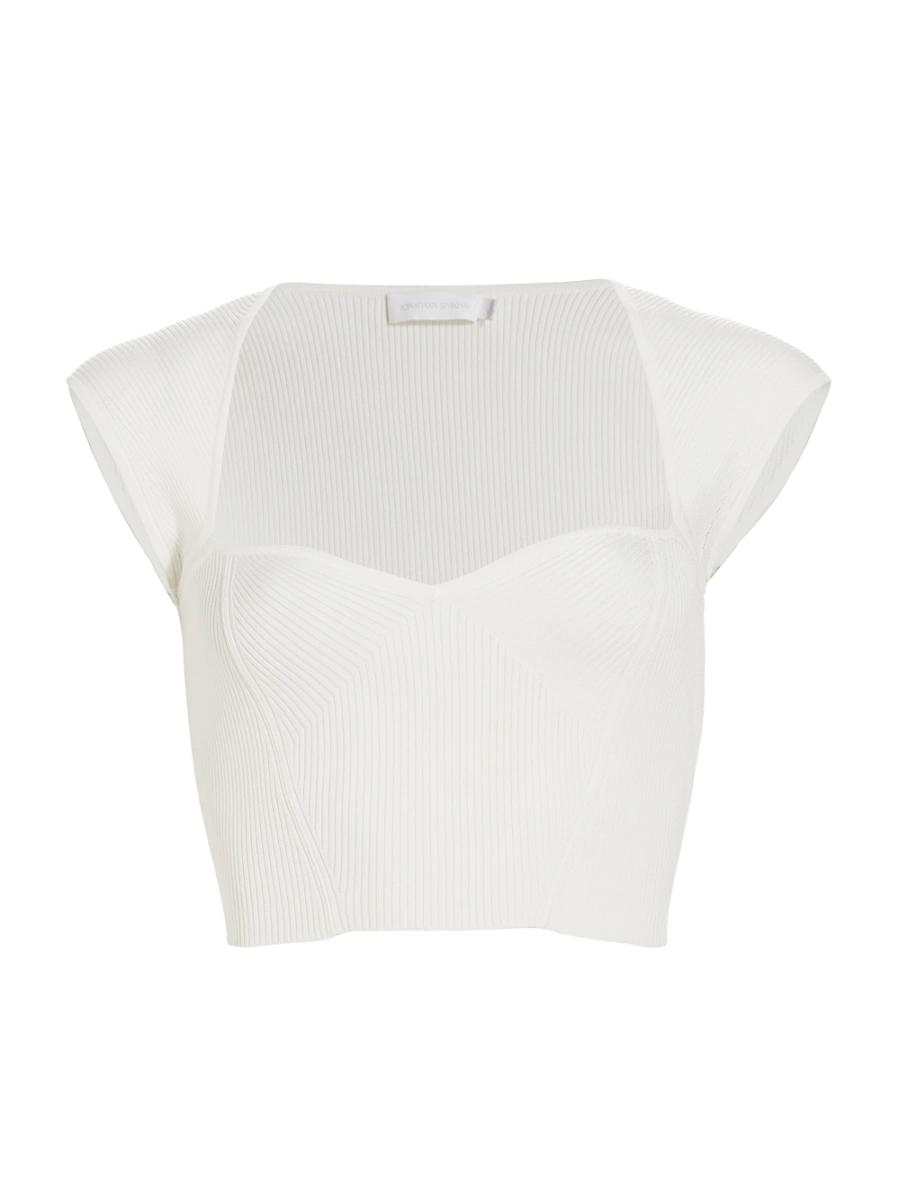 Womens Abia Compact Rib-Knit Crop Top Product Image
