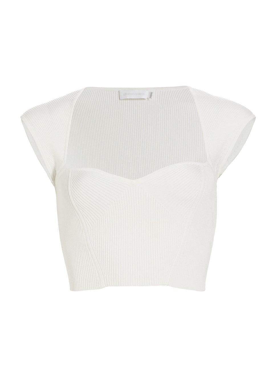 Womens Abia Compact Rib-Knit Crop Top Product Image