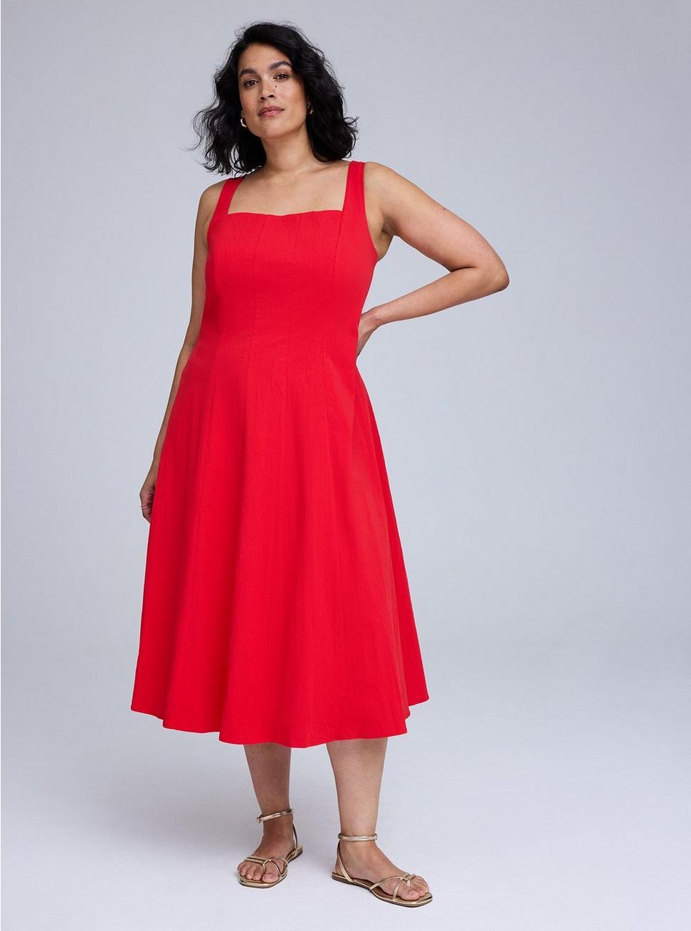 Belle Isle Fit & Flare Tea Length Dress Product Image