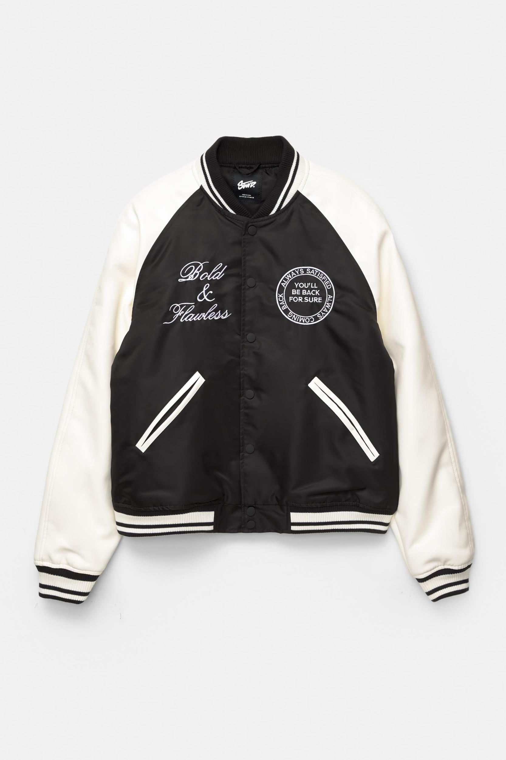 Embroidered varsity bomber jacket Product Image