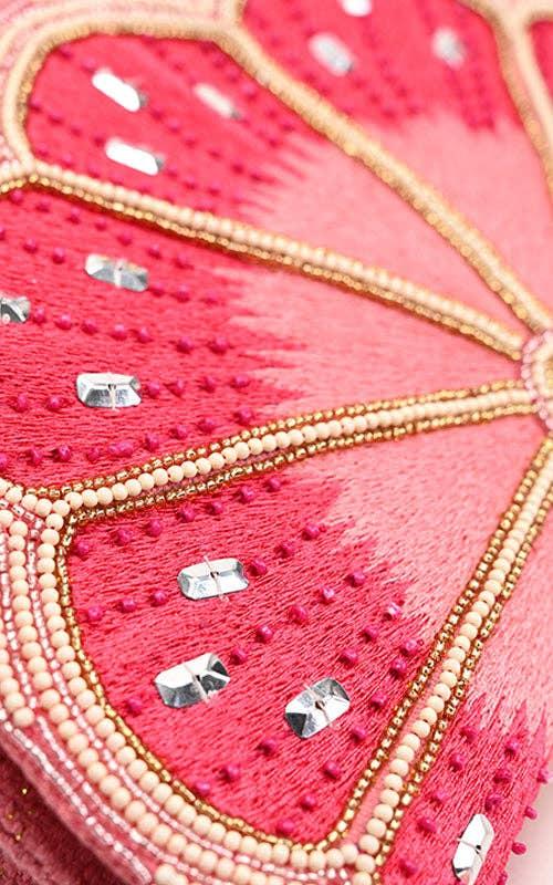 Cresent Pink Lemon Embellished Shoulder Bag Product Image