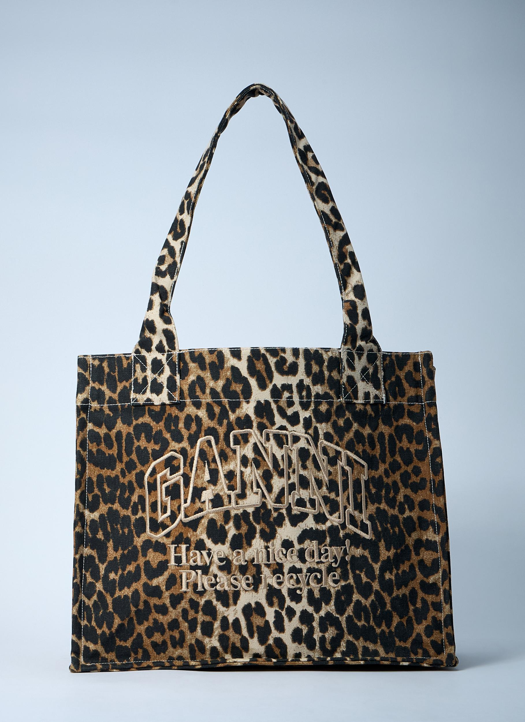 large leopard-print canvas tote bag Product Image