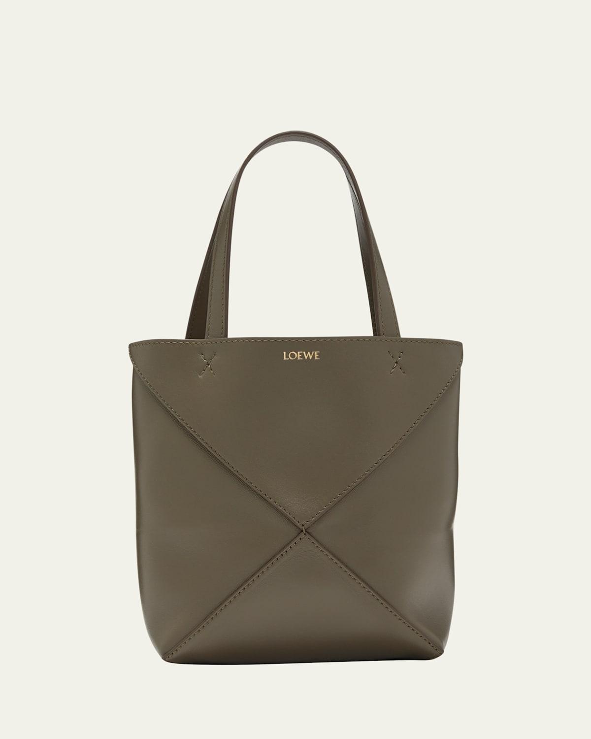 Puzzle Fold Mini Tote Bag in Shiny Leather Product Image