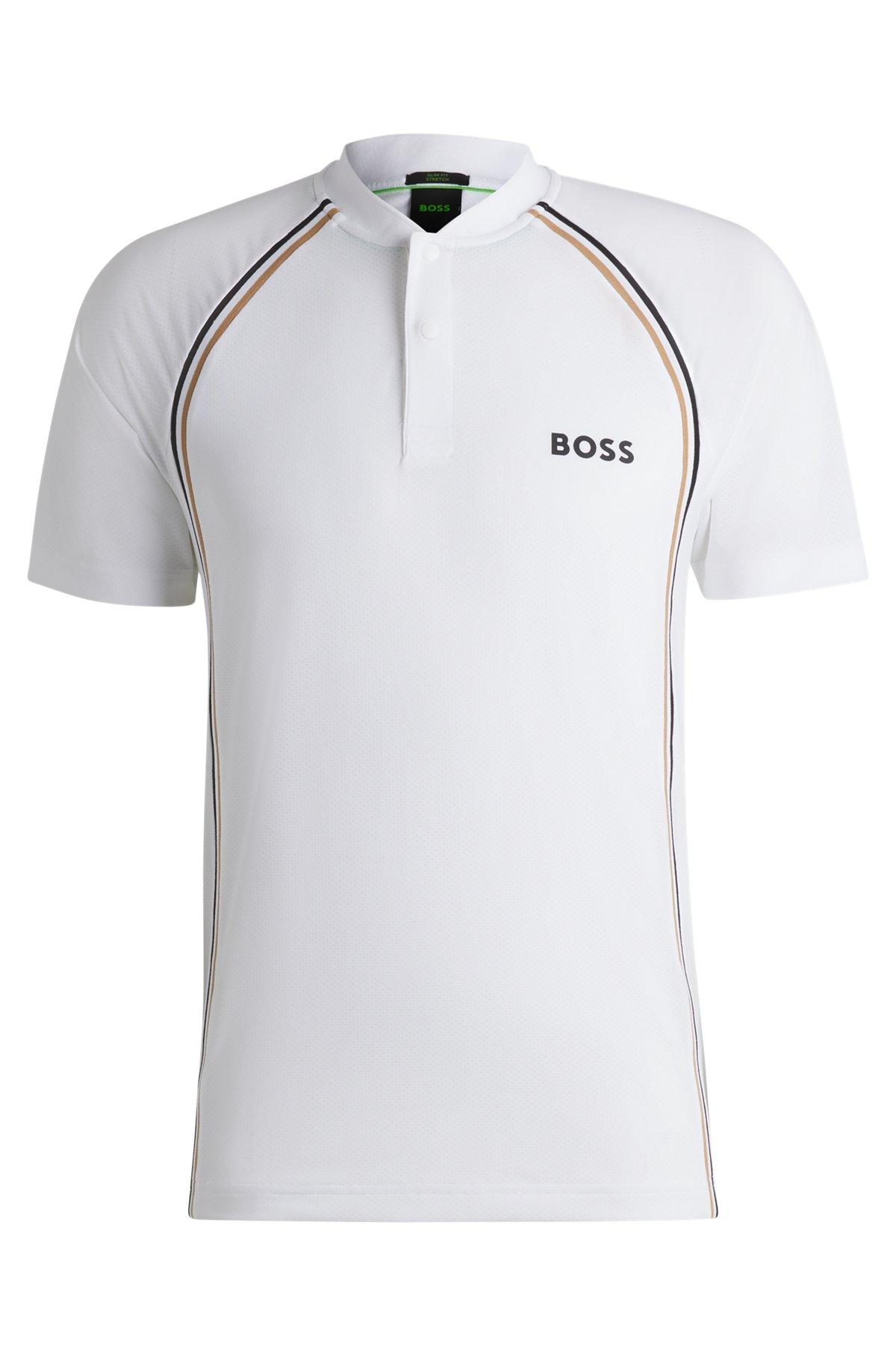 Active slim-fit polo shirt in super-stretch mesh Product Image