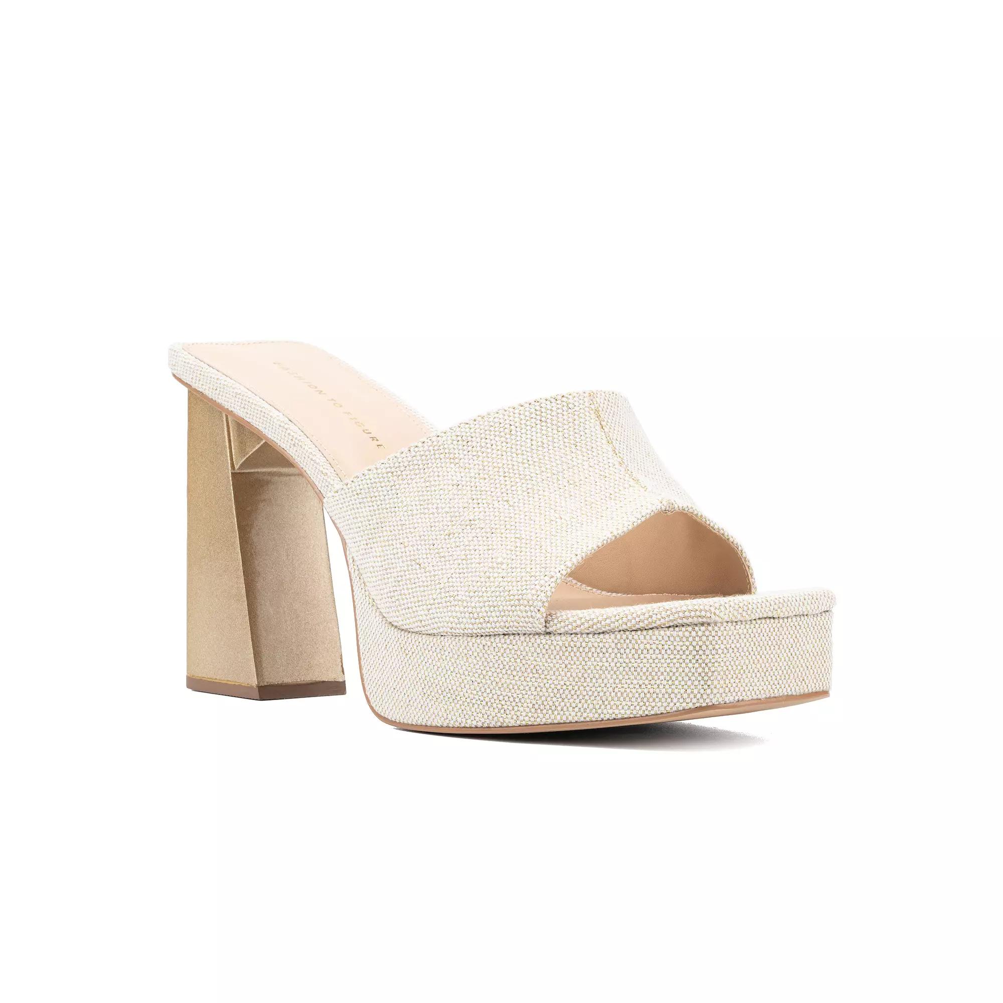 Fashion to Figure Teresa Women's Wide Width Platform Dress Sandals, Size: 10 Wide, Black Product Image