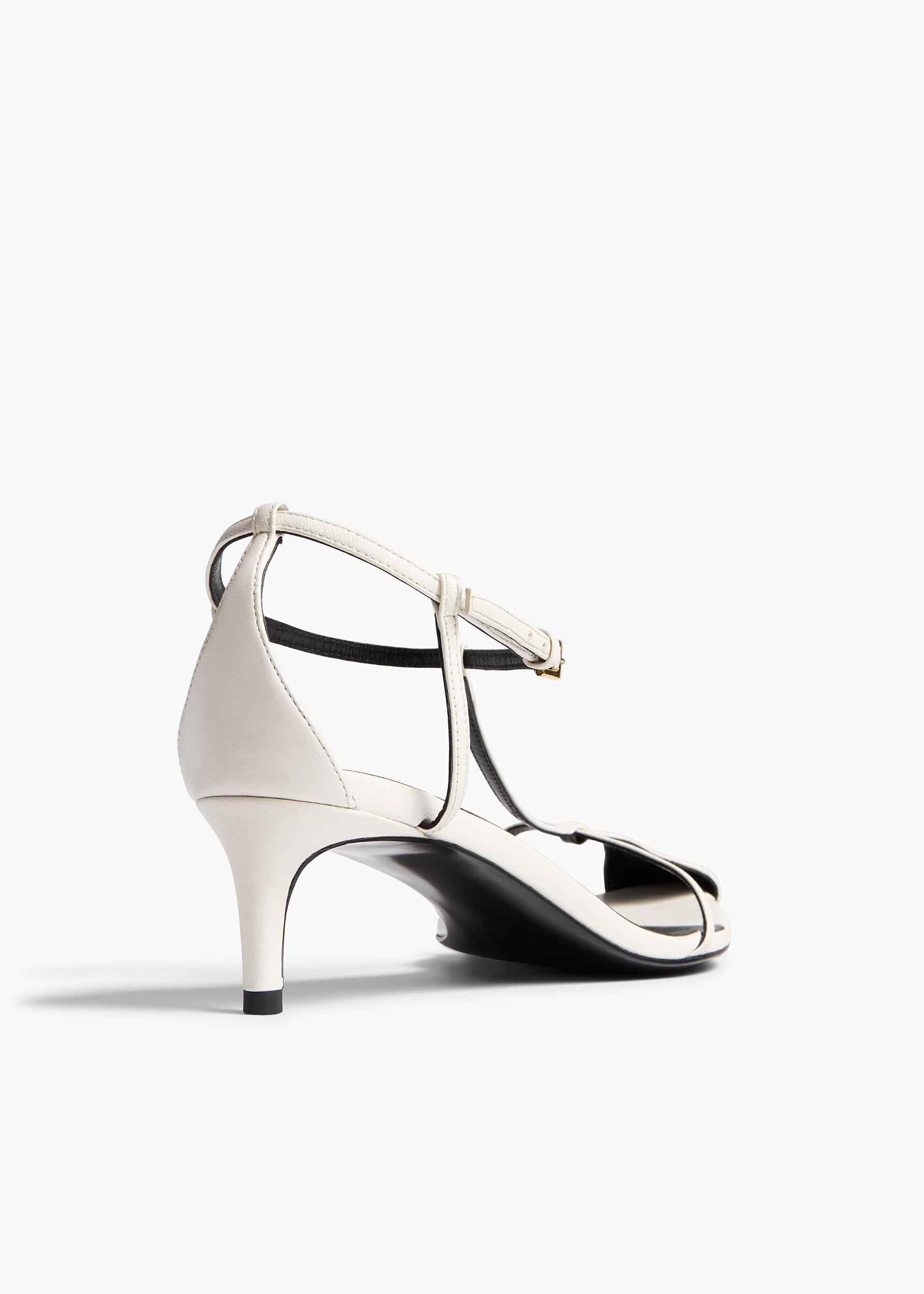 Bella Sandal in Optic White Leather Product Image