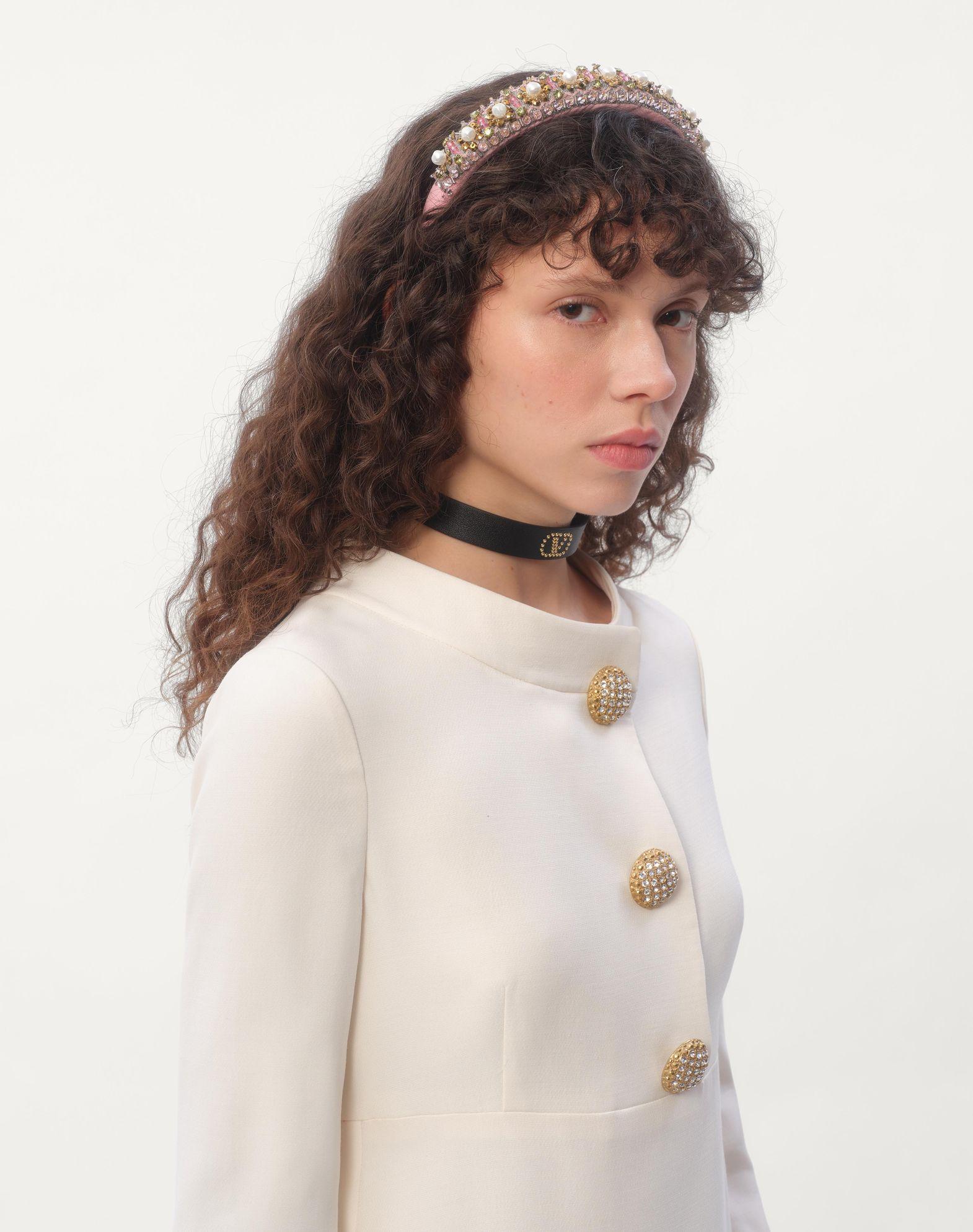 Valentino Wool And Silk Headband With Embroidery   Product Image