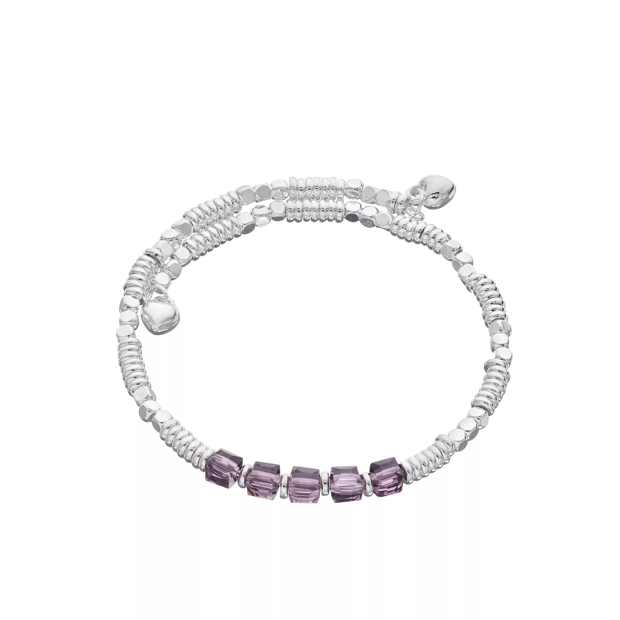 City Luxe Silver Tone Birthstone Beaded Bracelet, Women's, June Product Image