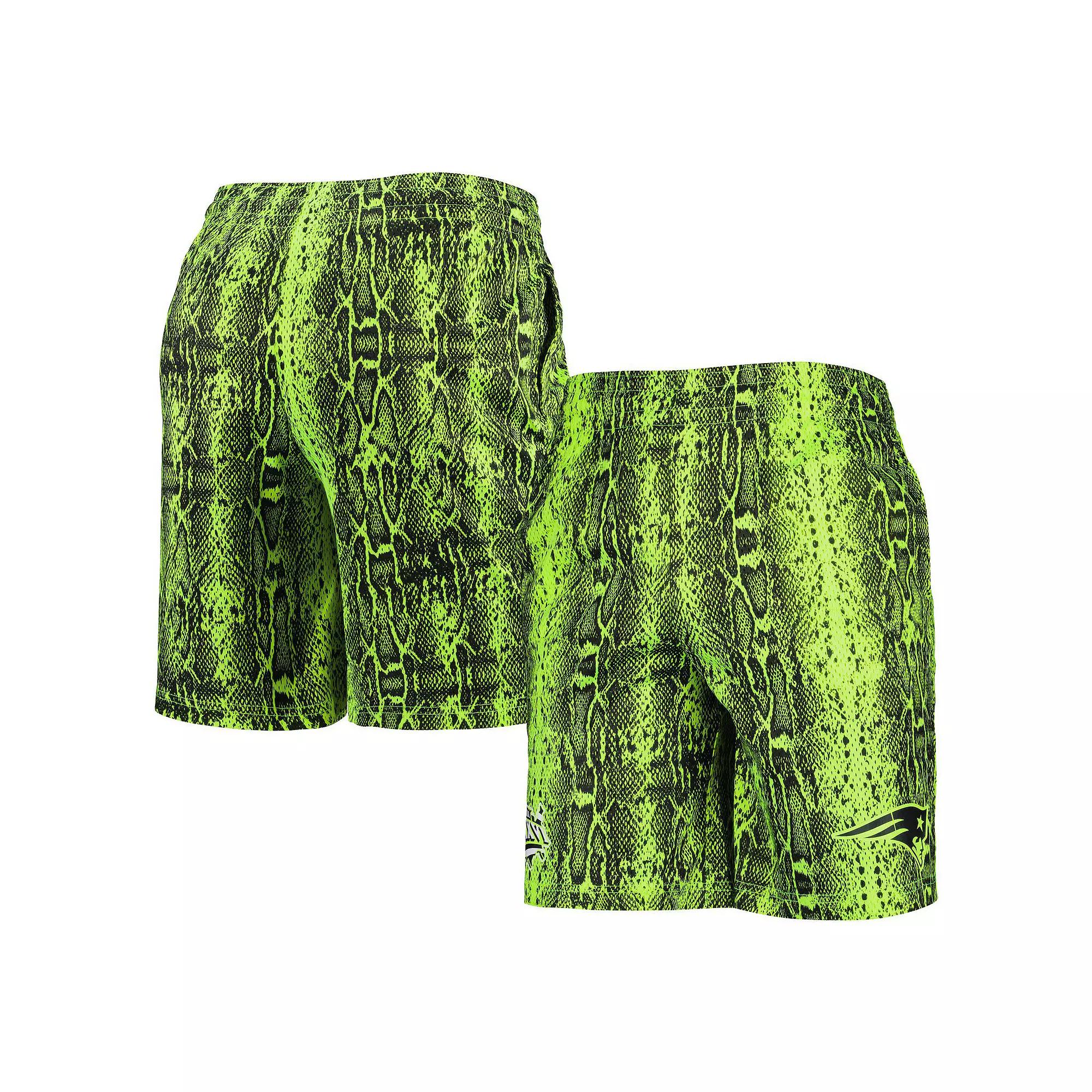 Men's New Era Neon Green New England Patriots Summer Pop Shorts,  Product Image