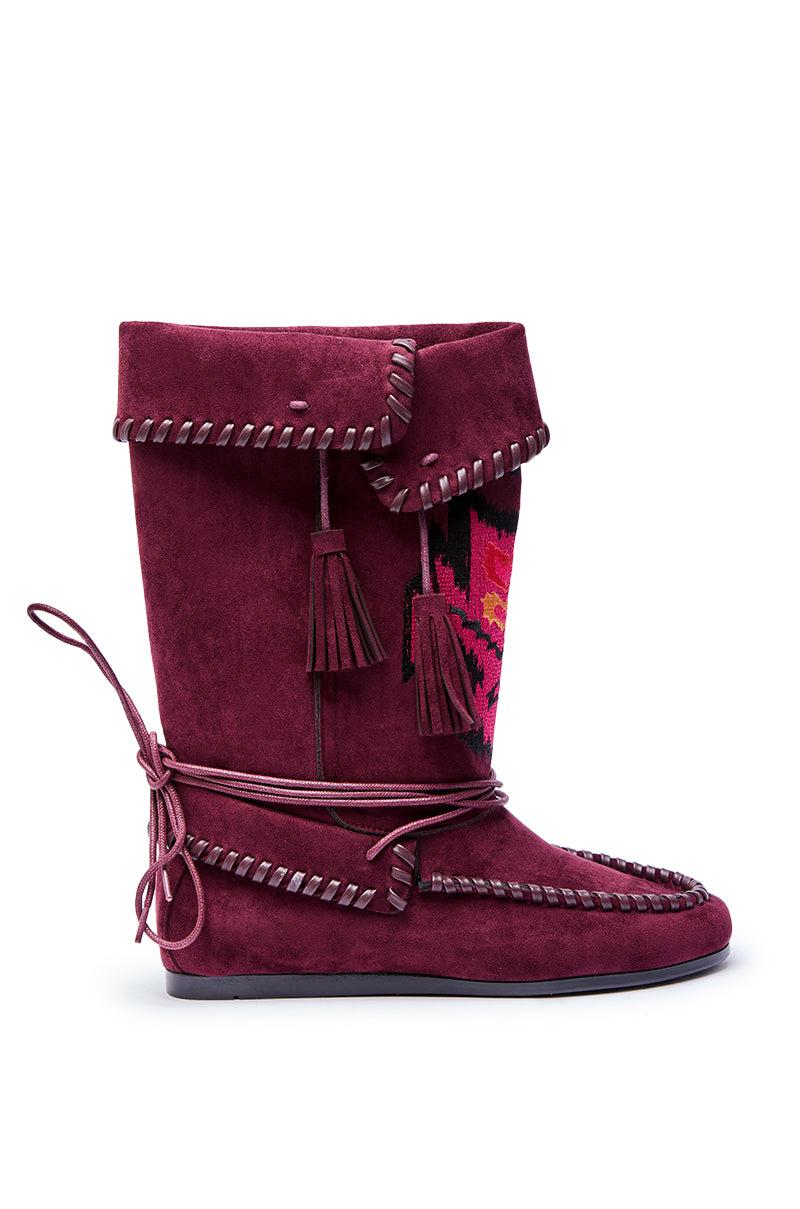 AZALEA WANG WERET PLUM FLAT BOOTIE Product Image