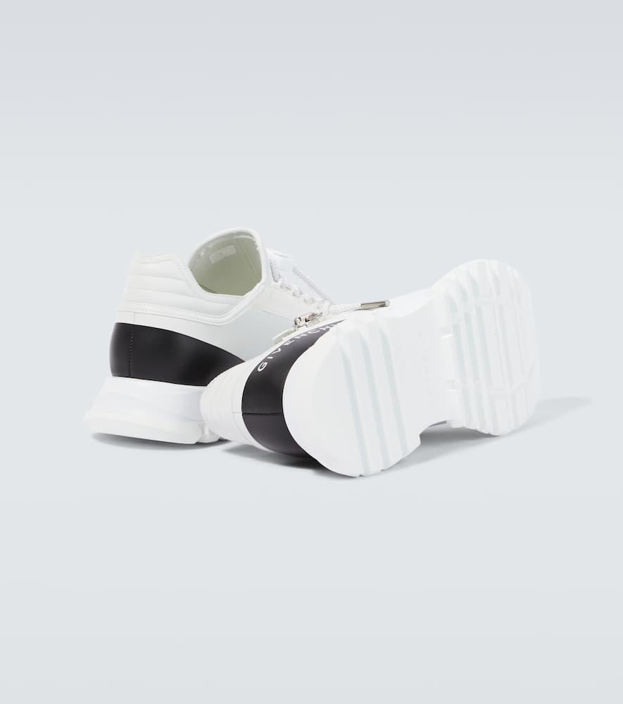 GIVENCHY Spectre Runner Leather Sneakers With 4g Side Zip Detail In White Product Image