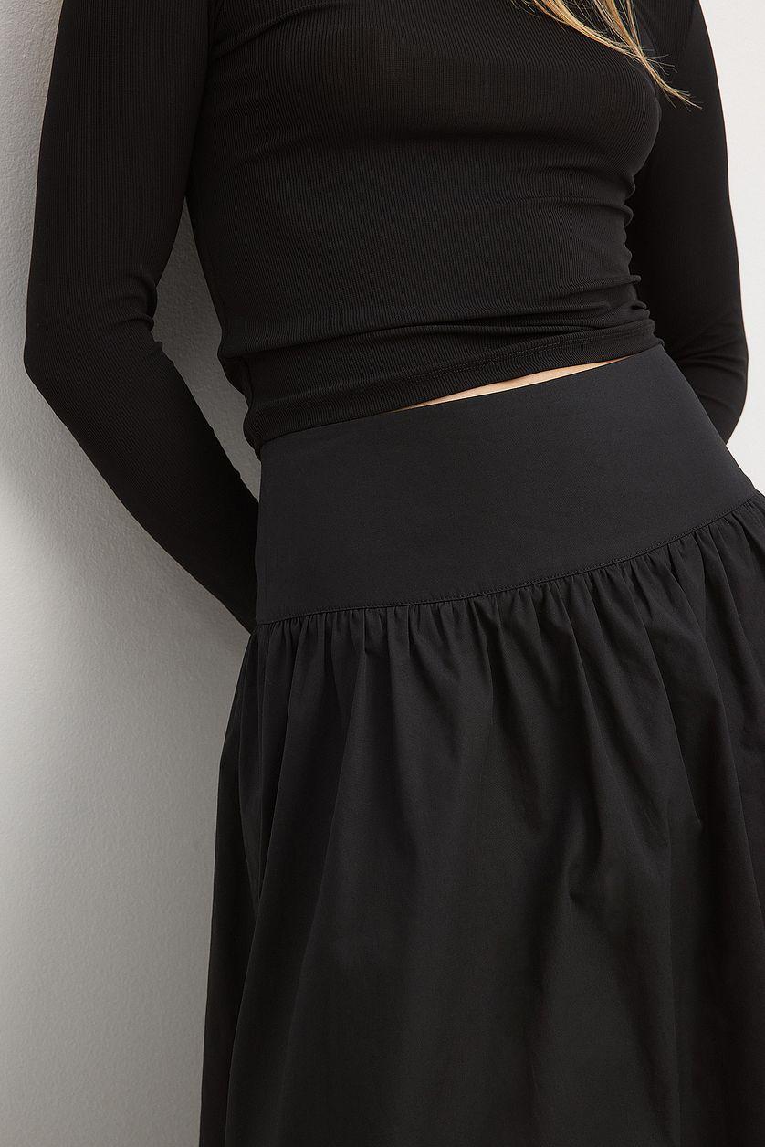 Gathered Maxi Cotton Skirt Product Image