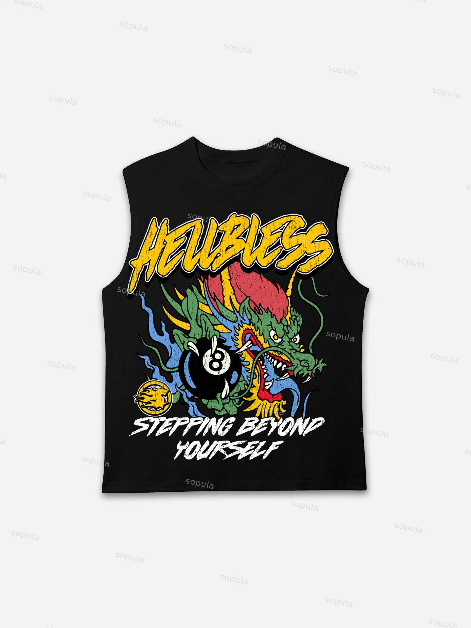 Sopula Men's Dragon Ball Black No.8 Graphic Tank Top Product Image