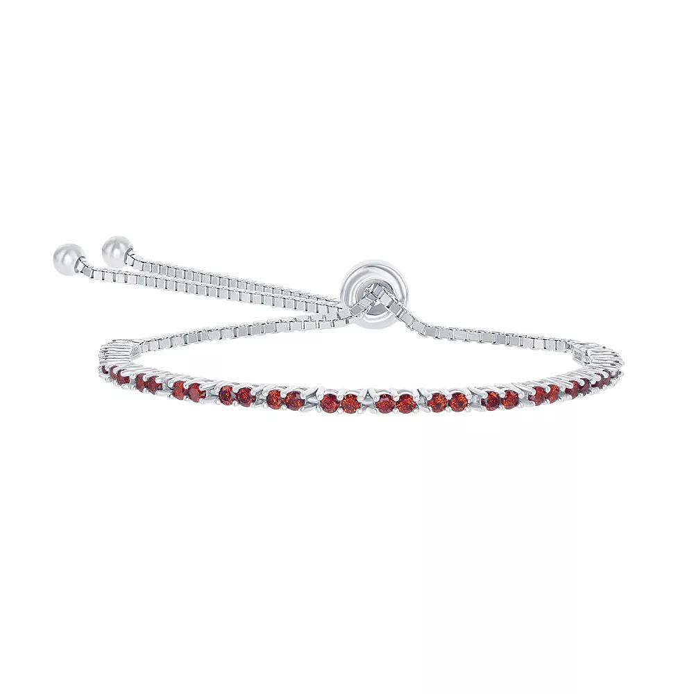 Sterling Silver 2mm Birthstone Bracelet, Women's, Size: 8", January Product Image
