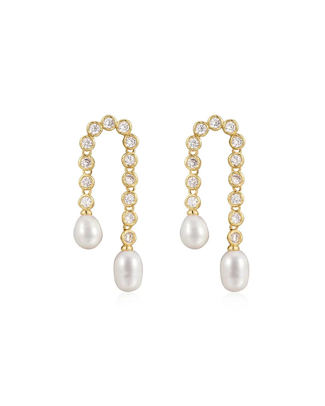 LUV AJ | Pave Pearl U Studs Product Image