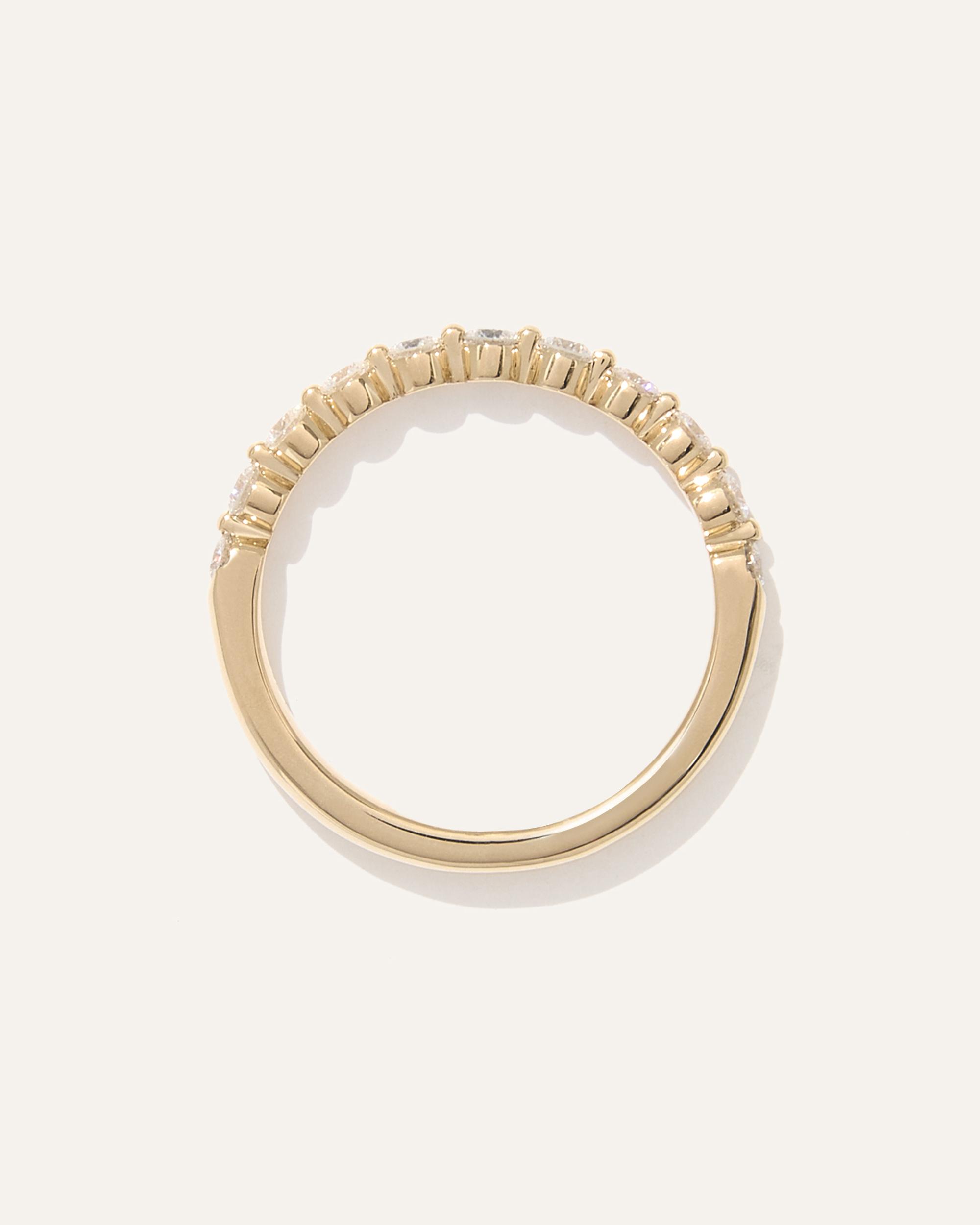 Quince | Women's Lab Grown Diamond Single Shared Prong Halfway Band Rings Product Image