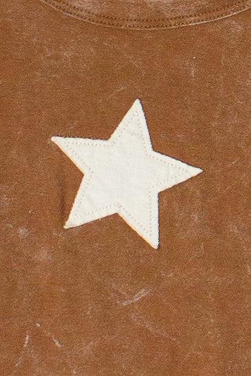 Mineral Wash Raglan Star Patch Tee Product Image