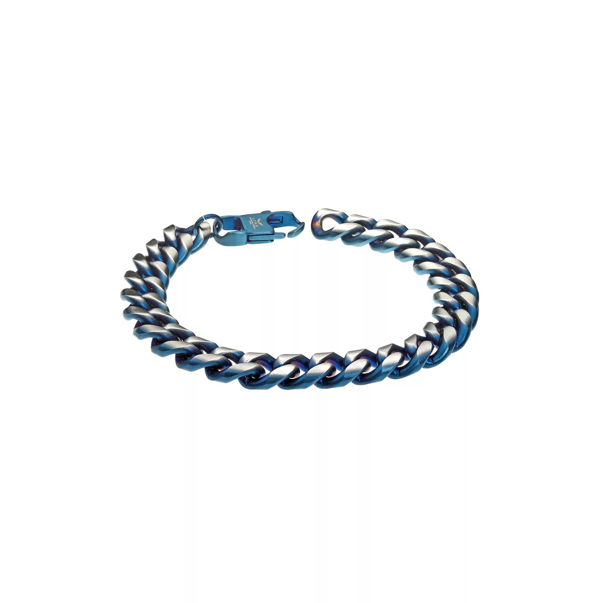 Men's LYNX Blue Ion-Plated Stainless Steel Bracelet, Size: 8.5", Blue Tone Product Image
