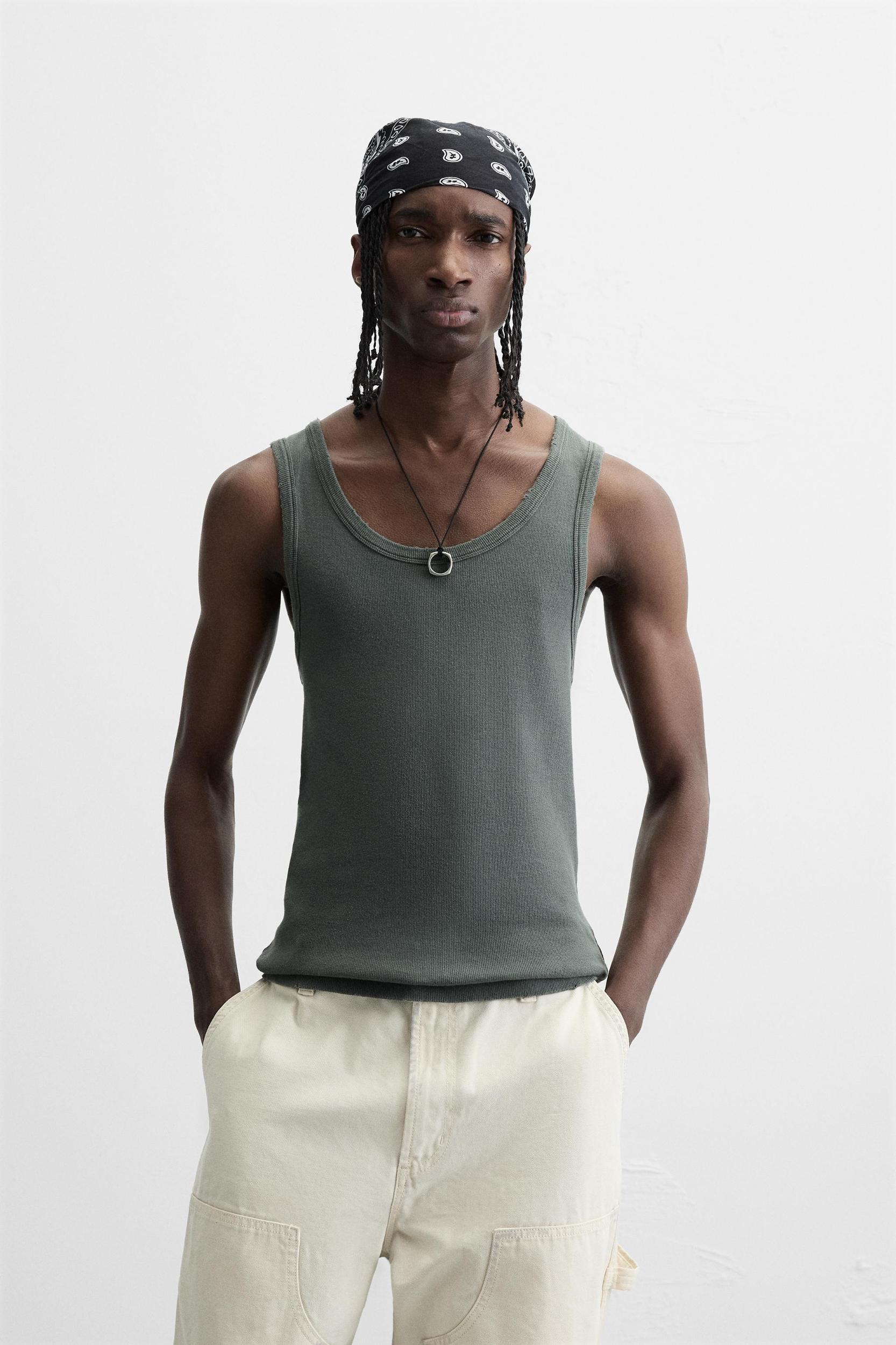WASHED RIBBED TANK TOP Product Image