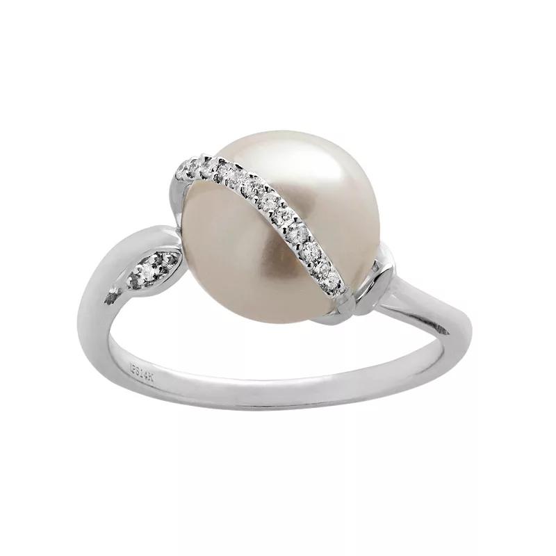PearLustre by Imperial Freshwater Cultured Pearl & Diamond Accent 14k White Gold Ring, Women's,  Product Image