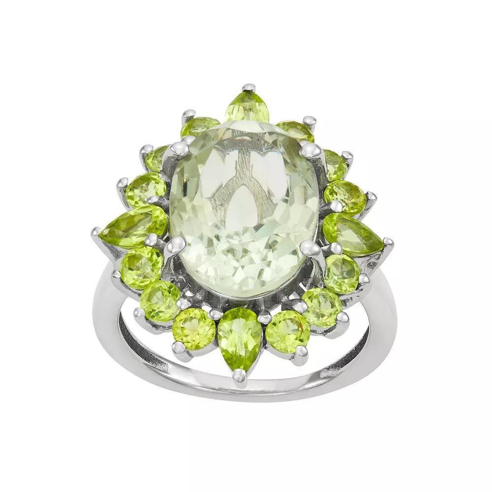 Jewelexcess Sterling Silver Genuine Green Amethyst & Peridot Ring, Women's, Size: 6, Green Purple Peridot Product Image