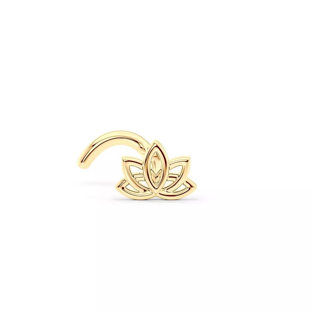 Lila Moon 14k Gold Lotus Curved Nose Ring, Women's Product Image