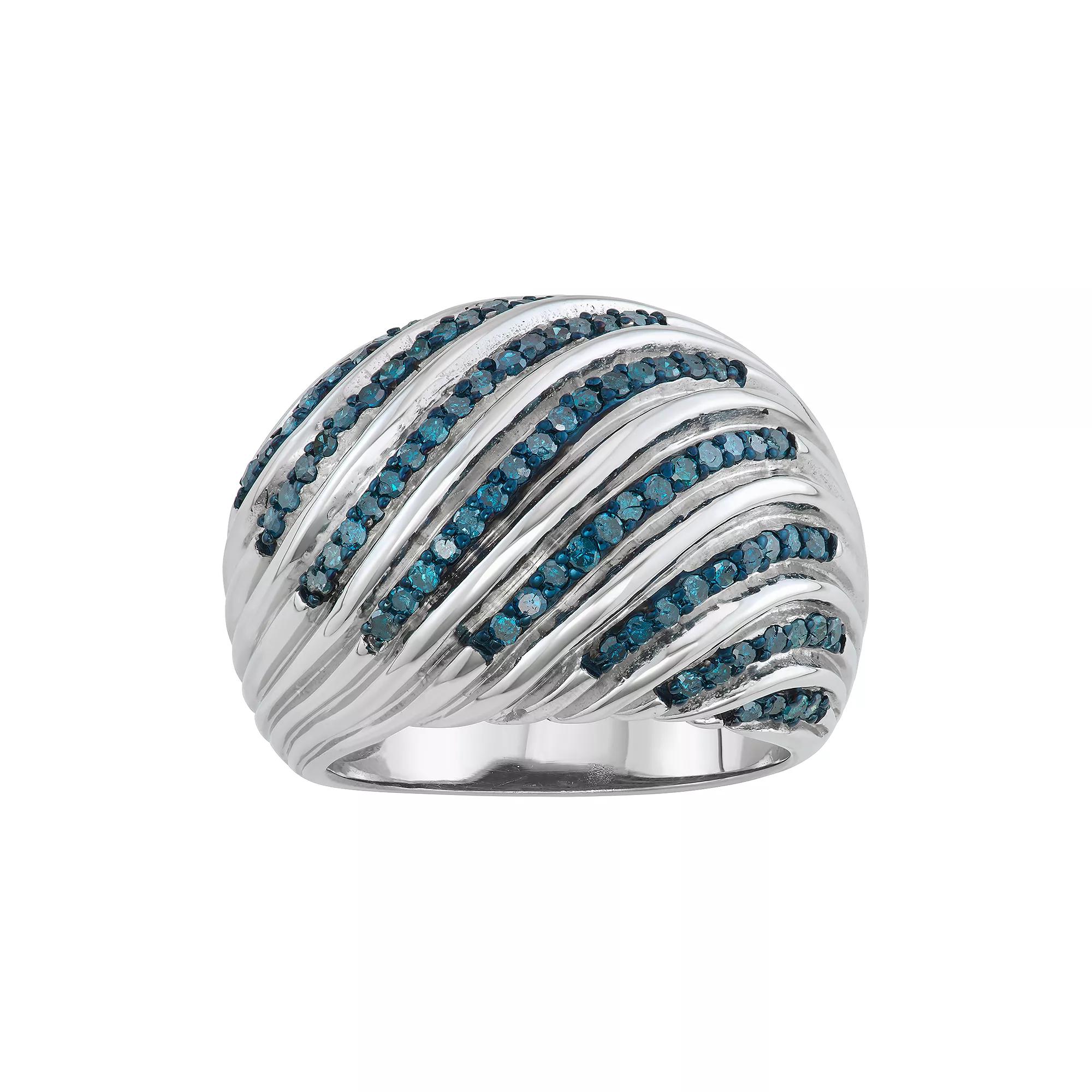 Jewelexcess Sterling Silver 3/4 Carat Blue Diamond Ring, Women's, Size: 7 Product Image