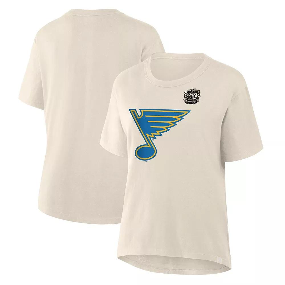 Women's Fanatics Cream St. Louis Blues 2025 Winter Classic Primary Logo T-Shirt,  Product Image