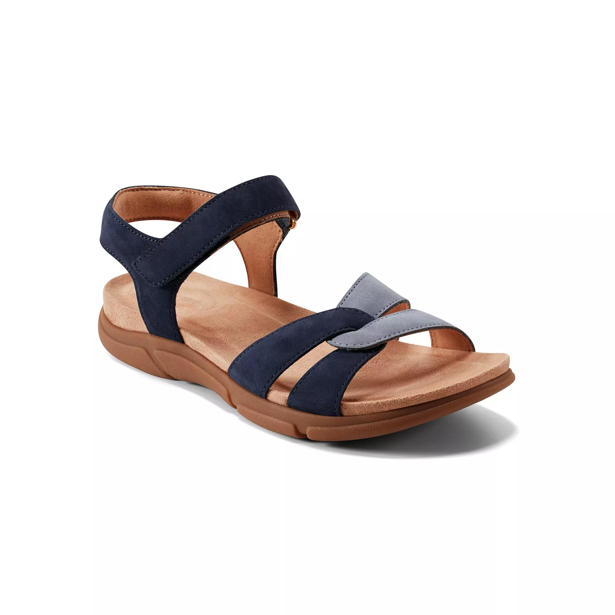 Easy Spirit Marian Women's Leather Adjustable Quarter-Strap Slingback Sandals, Size: 10, Navy Light Blue Nubuck Product Image