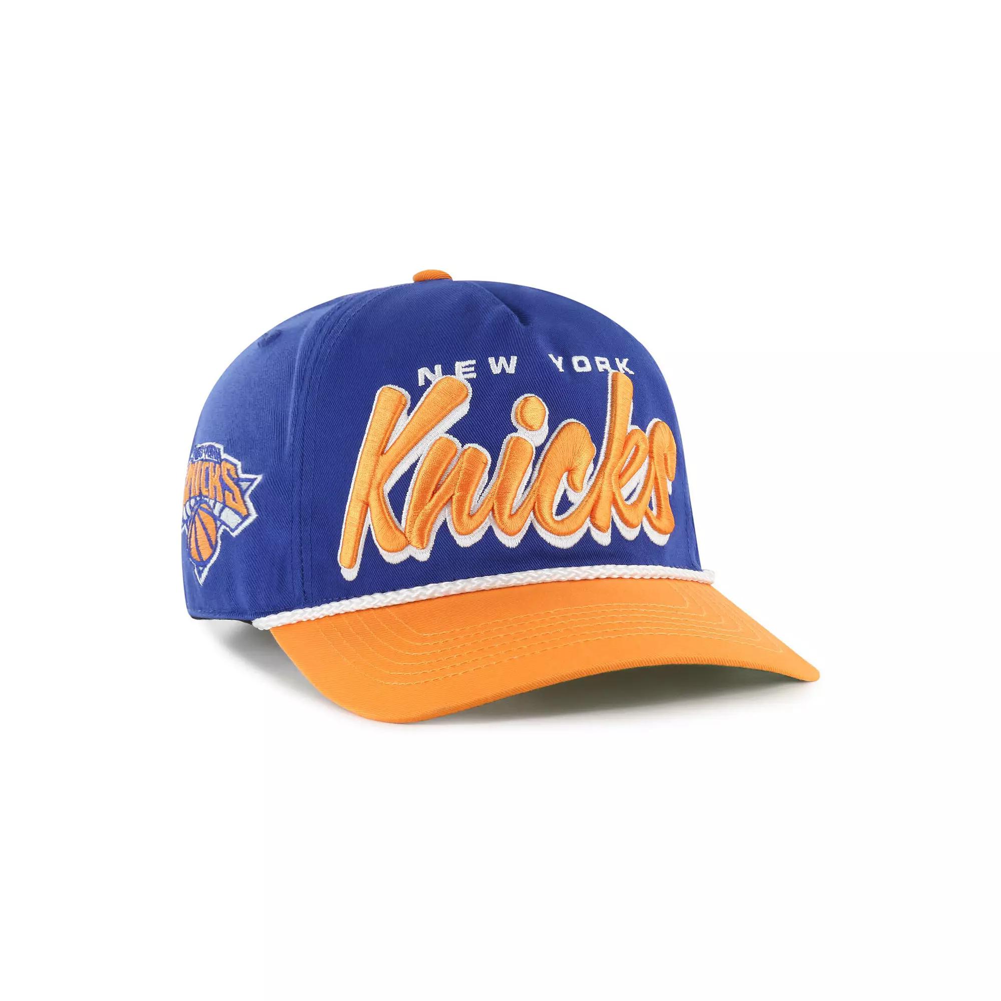 Men's '47 Blue/Orange New York Knicks Dropshadow Rope Hitch Adjustable Hat Product Image