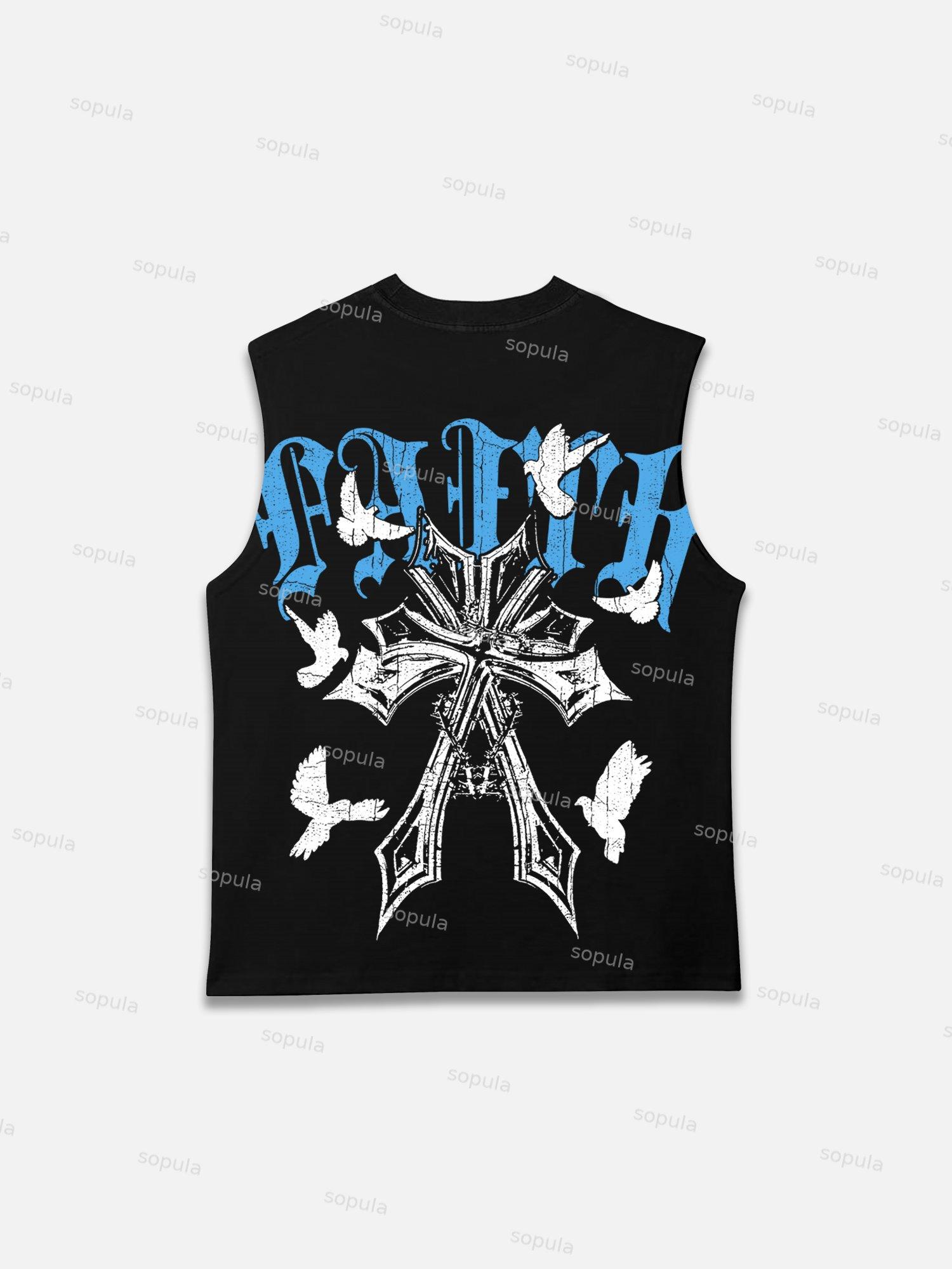 Faith Cross Peace Dove Print Tank Top Product Image