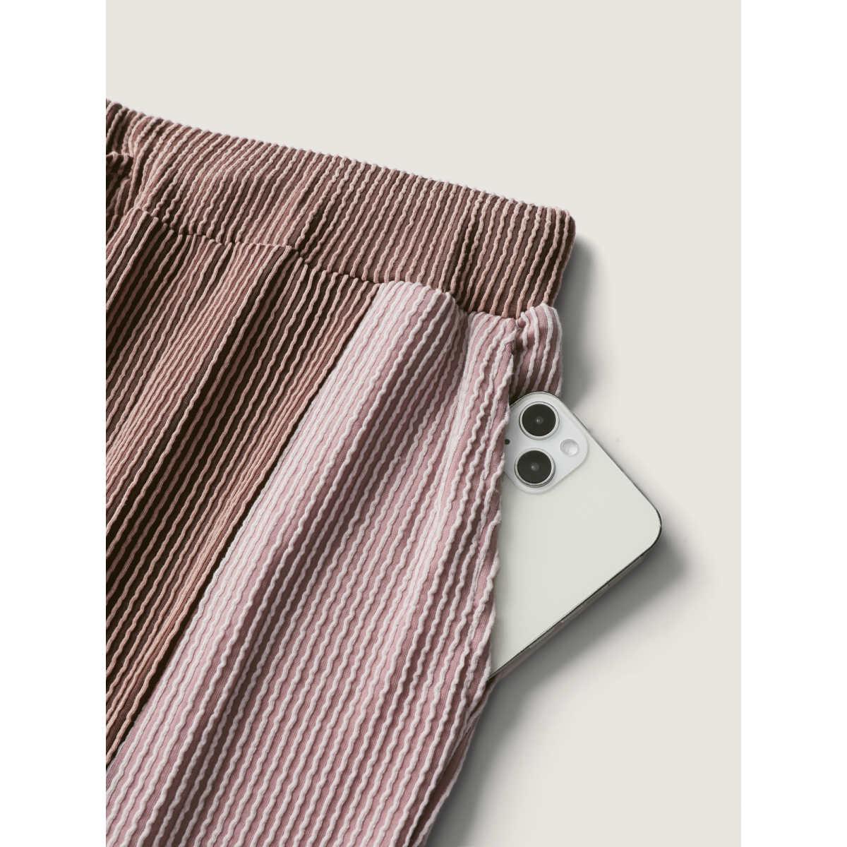 Plus Size Colorblock Waist Drawstring Wide-Leg Pants Women Multicolor Leisure Loose Mid Rise Casual Pants BloomChic 18-20/2X Product Image