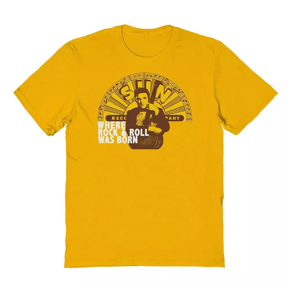 Men's Sun Records X Elvis Rock & Roll Graphic Tee, Size: Large, Gold Product Image