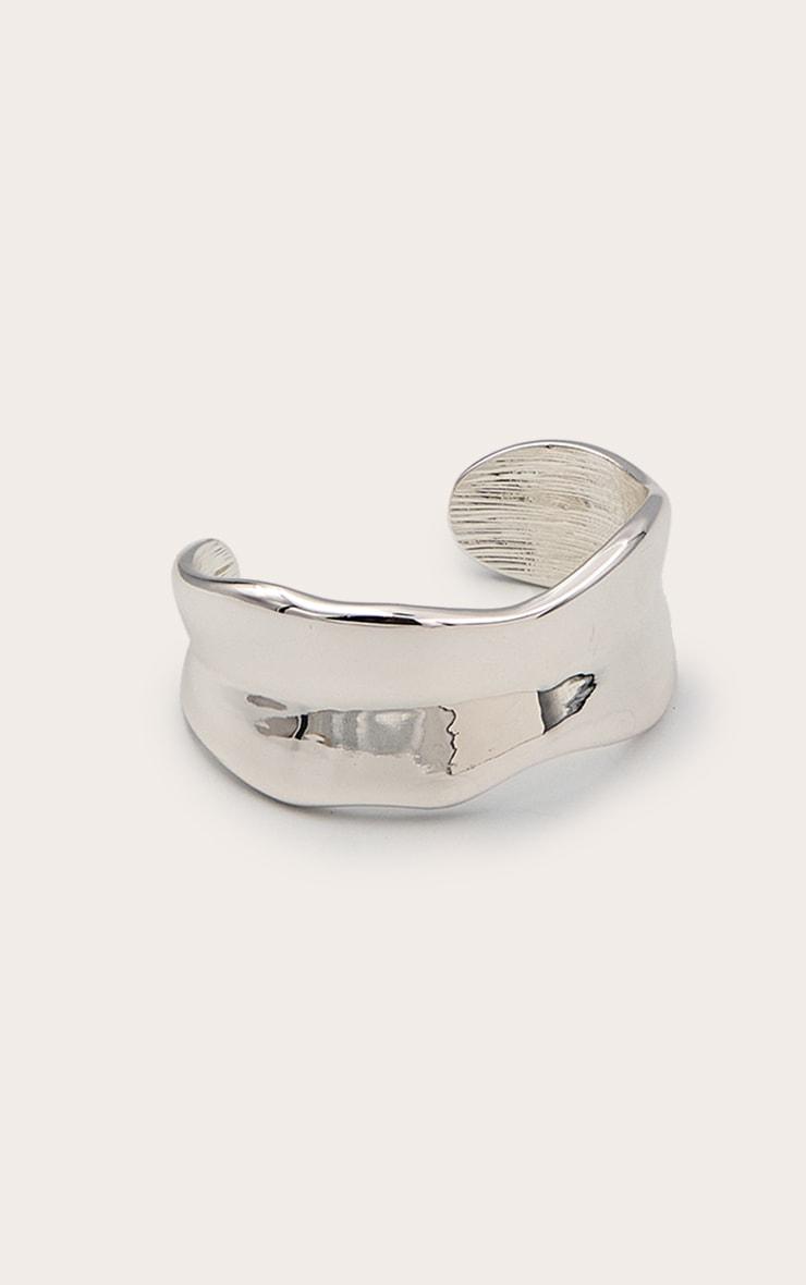 Silver Hammered Edged Cuff Product Image