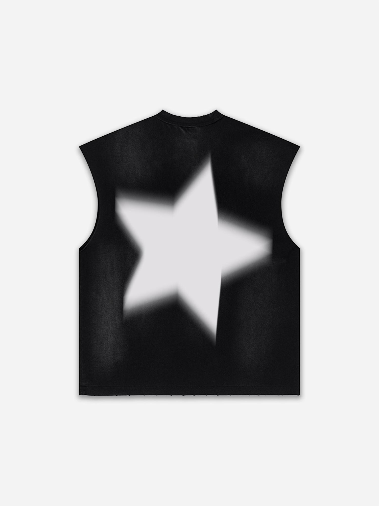 Men's Washed Casual Virtual Shadow Graphic Tank Top Product Image