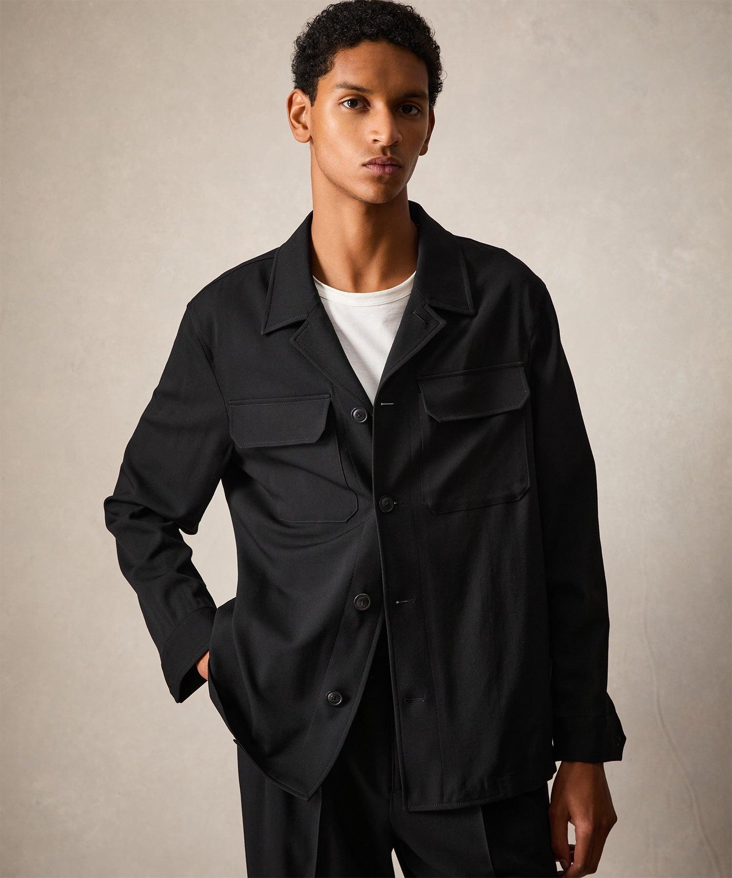 Gabardine Spread Collar Overshirt Product Image