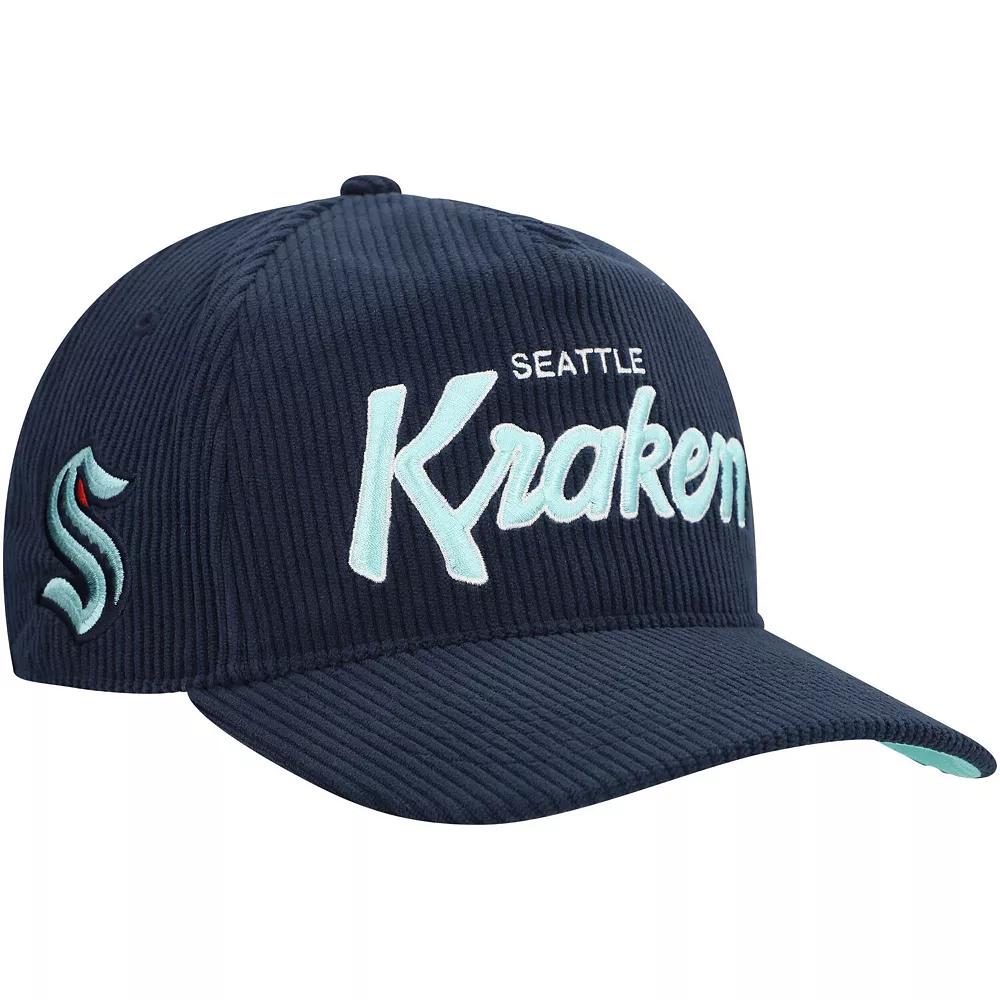 Men's '47  Navy Seattle Kraken Crosstown Corduroy Hitch Adjustable Hat, Krk Blue Product Image