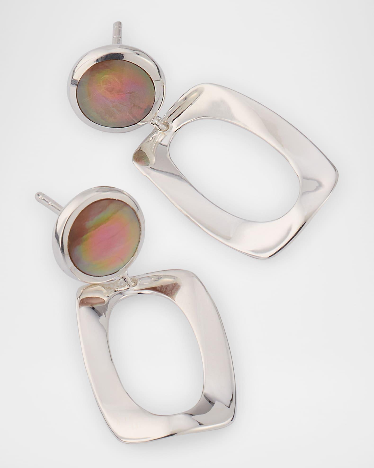 Rock Candy Sterling Silver Small Dot and Frame Post Earrings Product Image