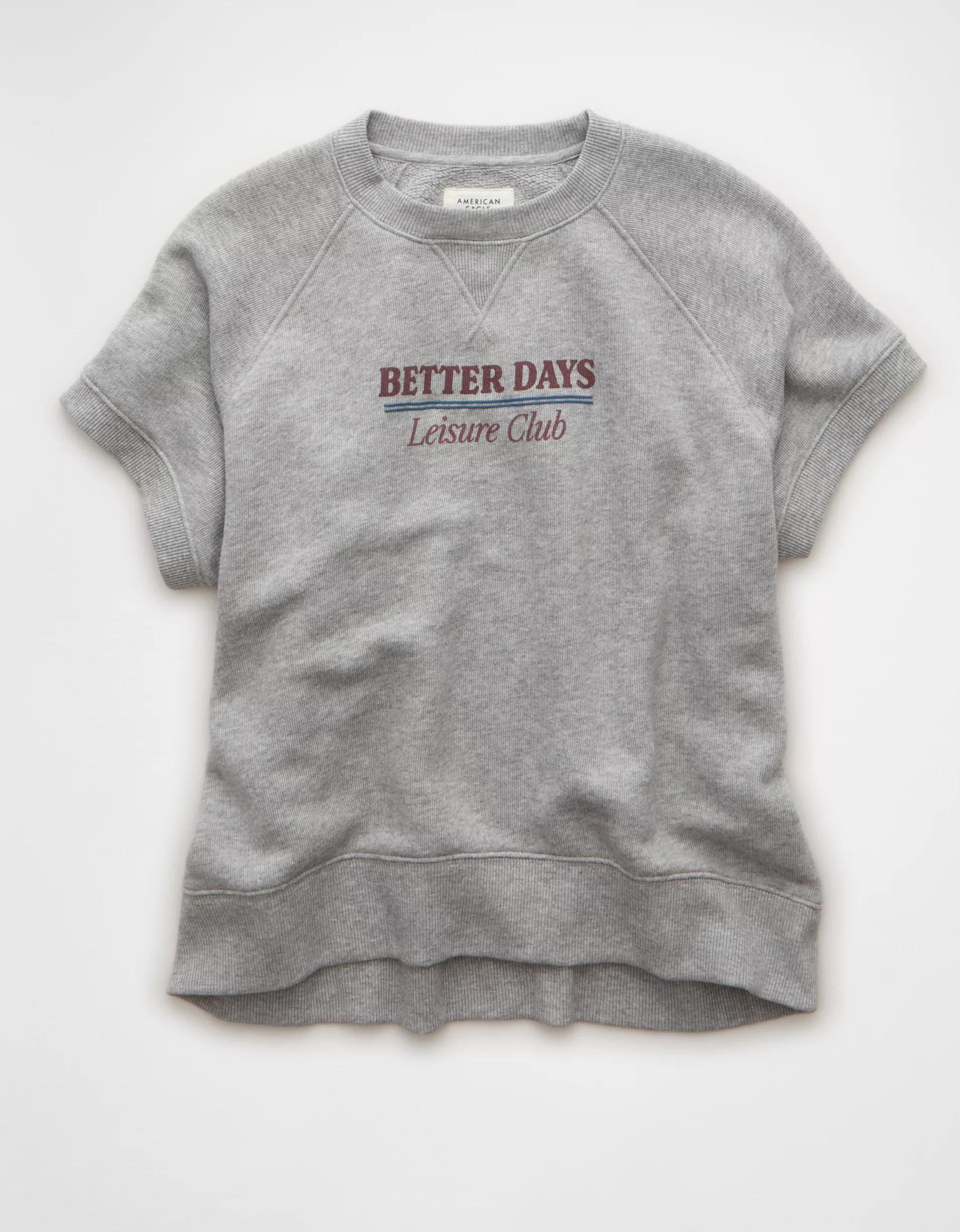 AE Short-Sleeve Graphic Sweatshirt Product Image