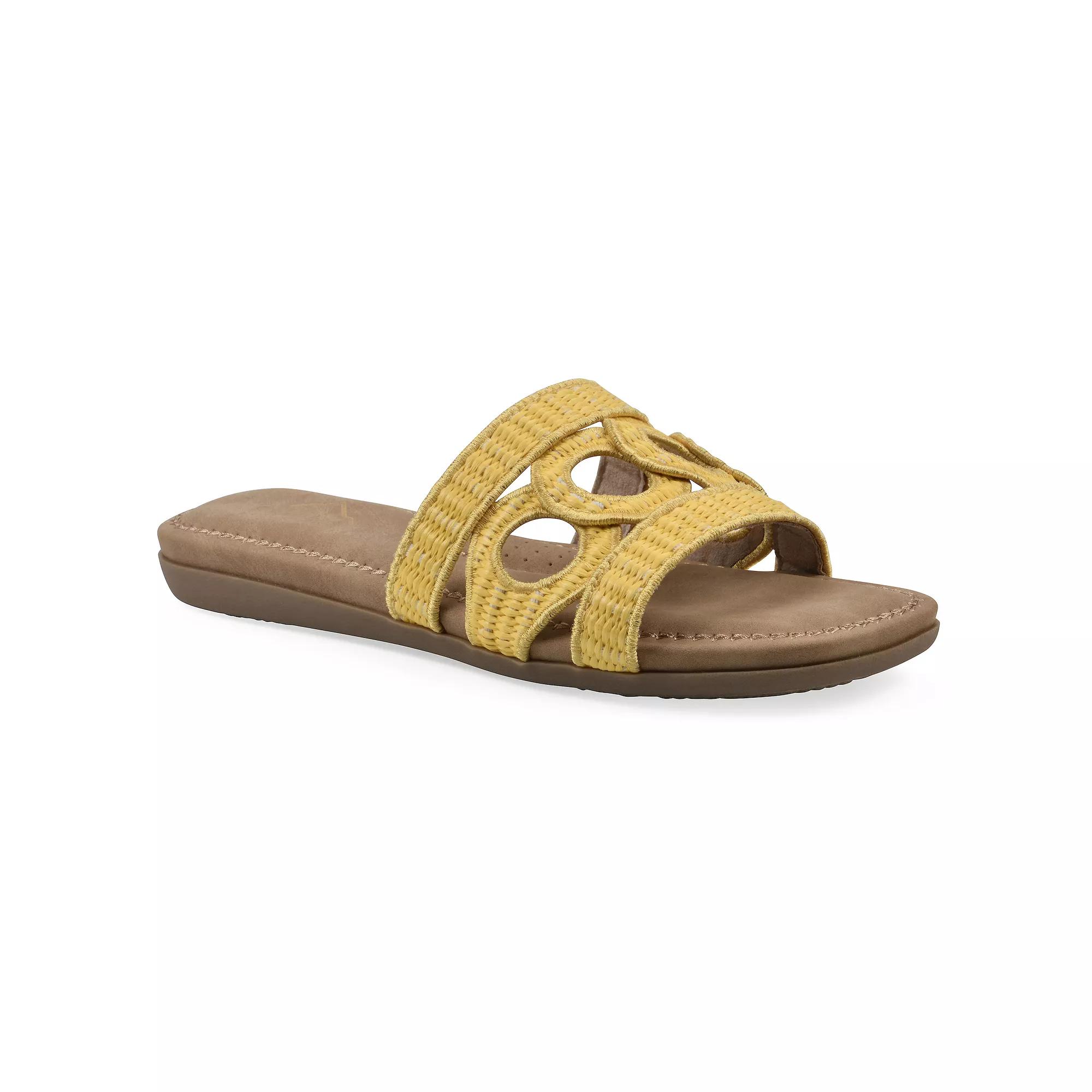Cliffs by White Mountain Fraly Women's Slide Sandals, Size: 6, Yellow Raffia Product Image