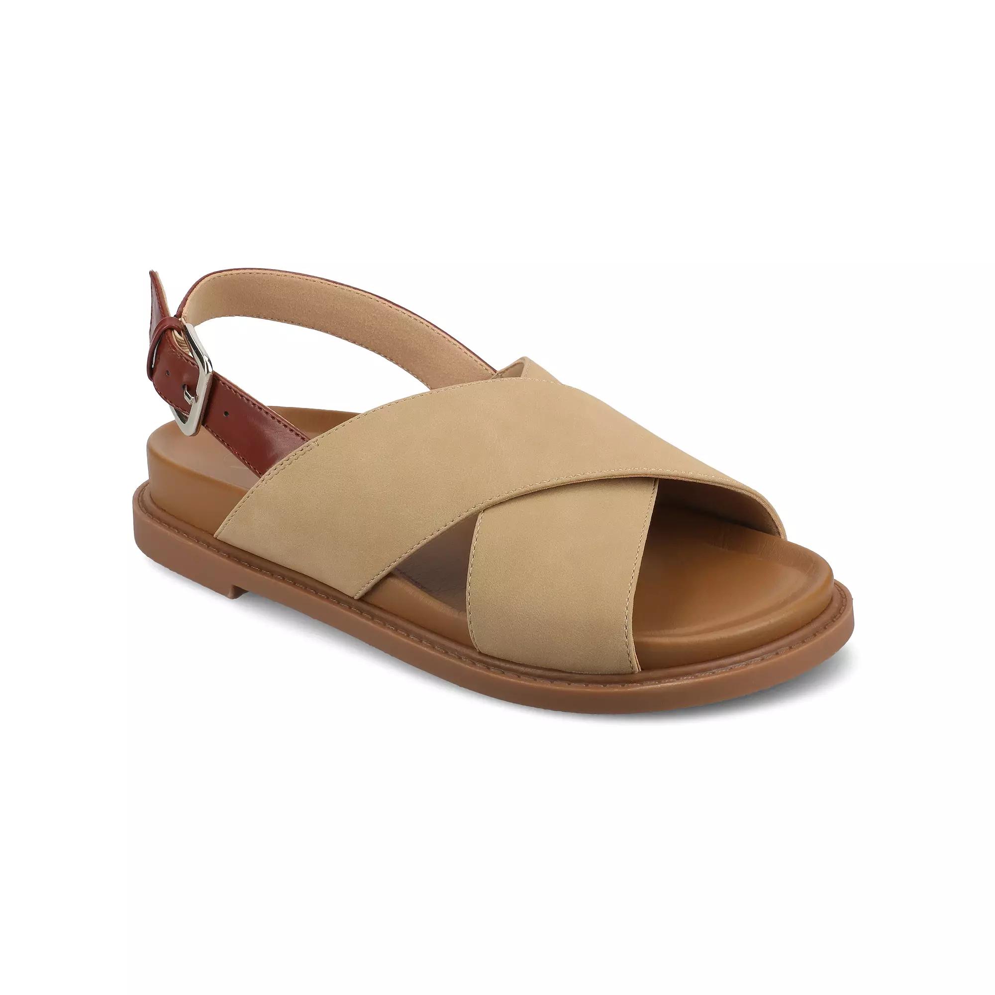 Journee Marinna Womens Flat Sandals Brown Product Image