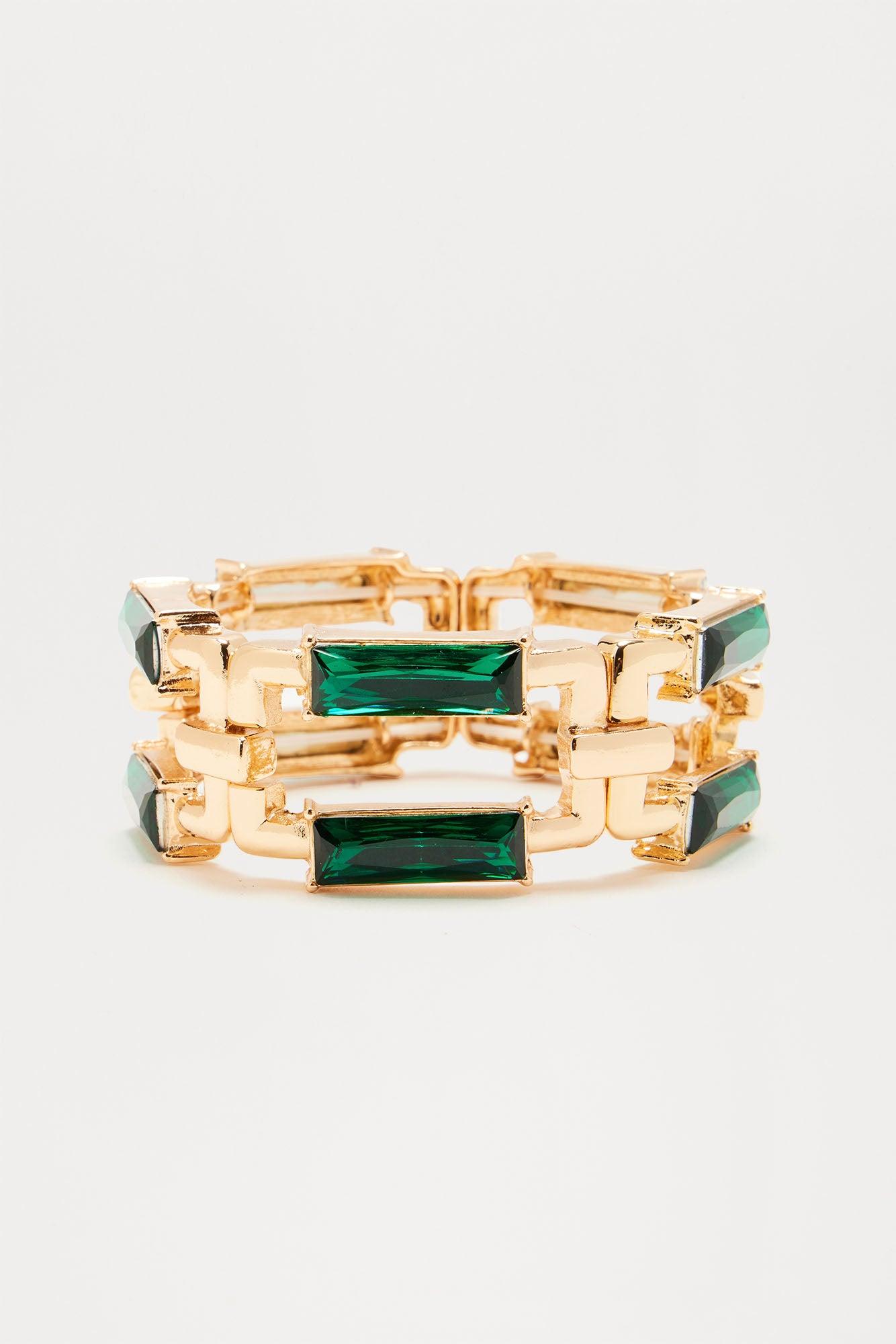 Nellie Bracelet - Gold/Green Product Image