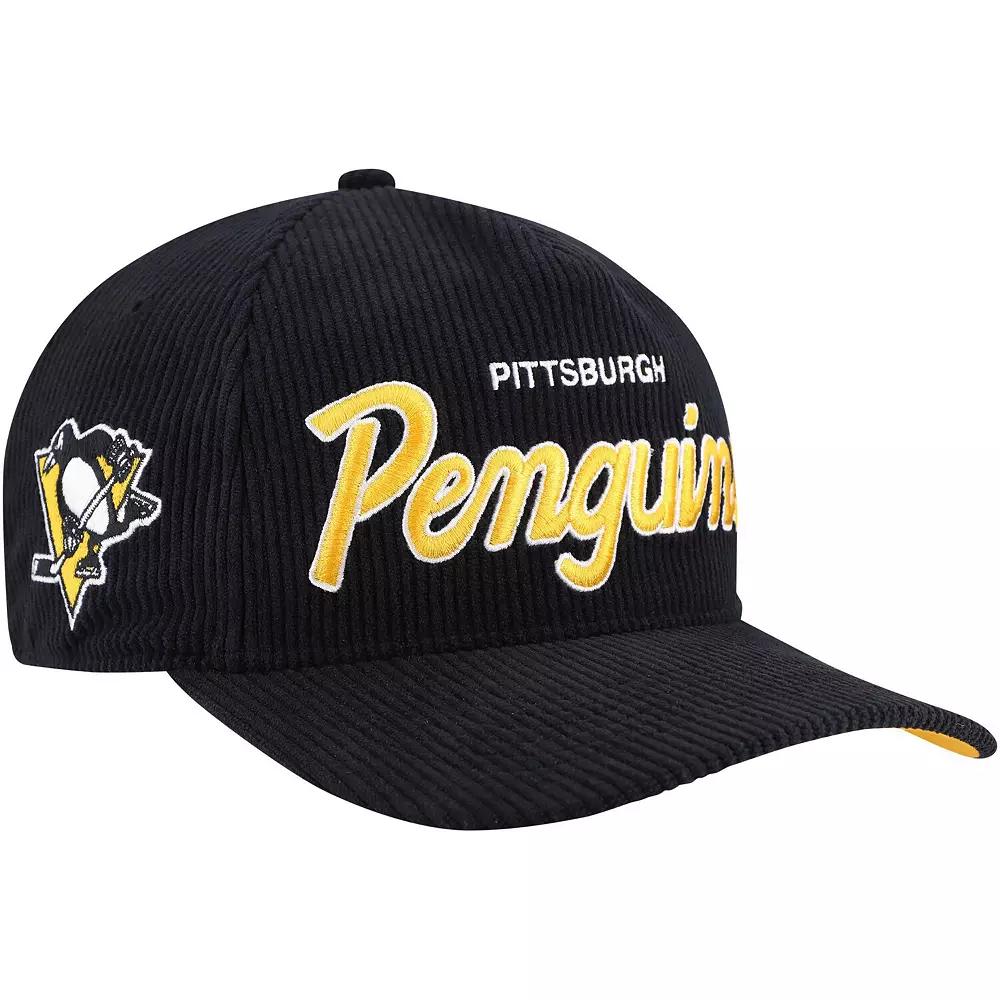 Men's '47 Black Pittsburgh Penguins Crosstown Corduroy Hitch Adjustable Hat Product Image