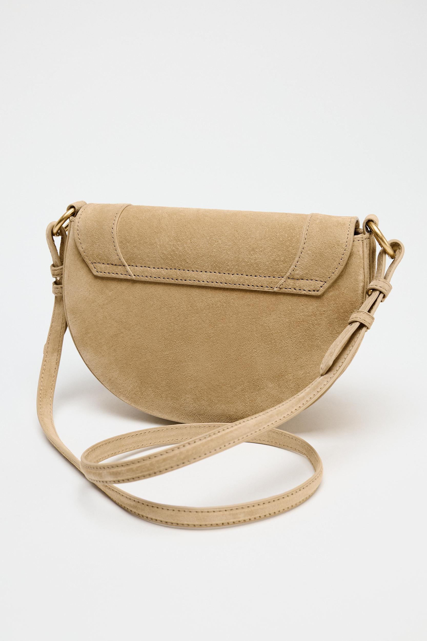 DOUBLE HANDLE LEATHER CROSSBODY BAG Product Image