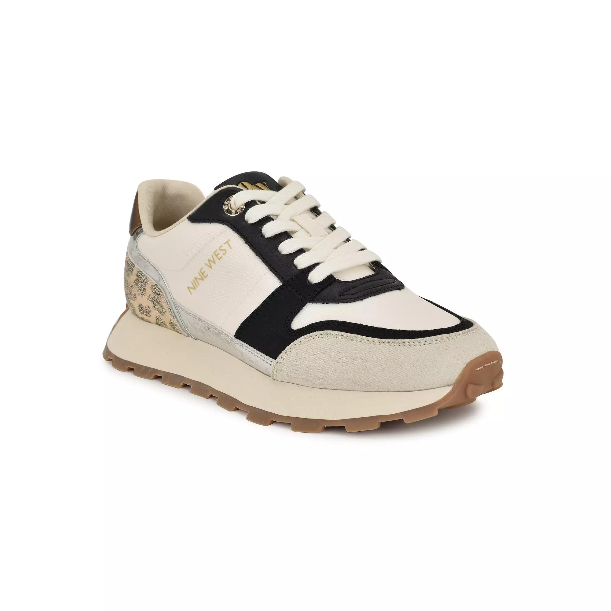 Nine West Kalah Casual Lace-Up Round Toe Sneakers, Women's,  Product Image