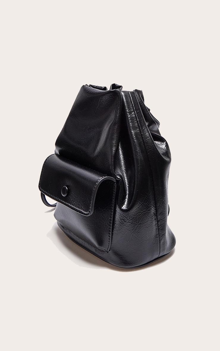 Black PU Pocket Backpack Product Image