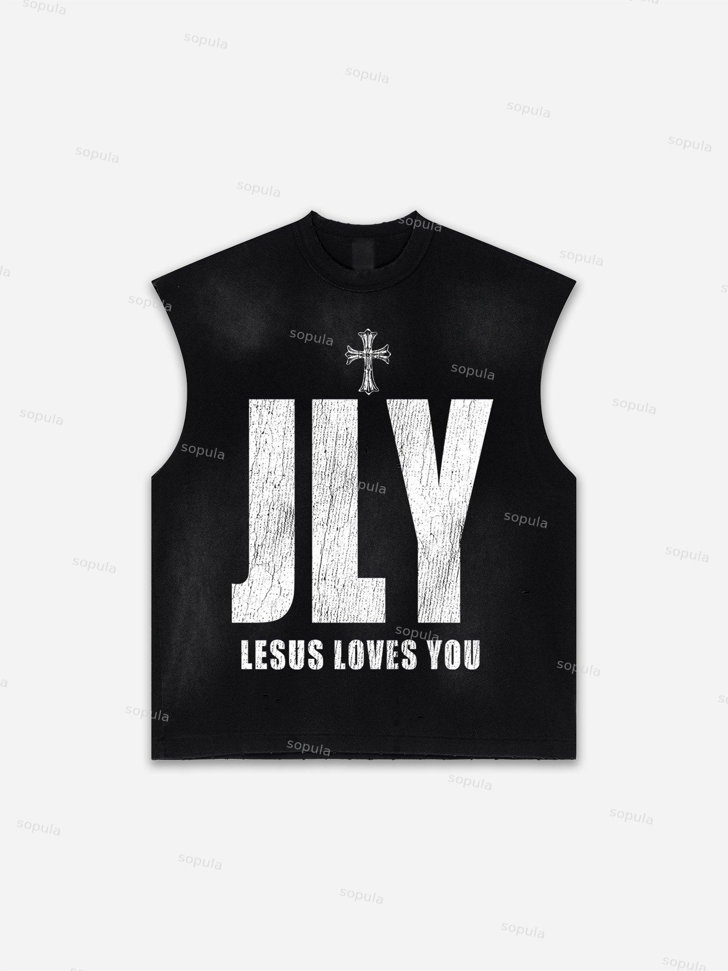 Men's Washed Saint Graphic Child Of God Print Tank Top Product Image