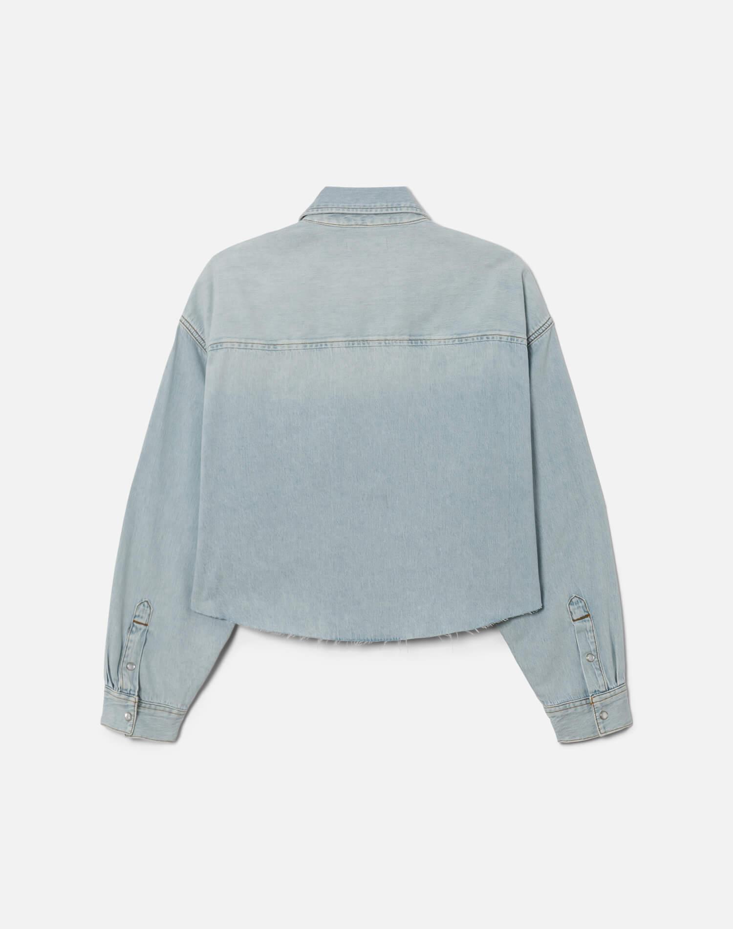 Camper Crop Shirt - Bleach Distress Female Product Image