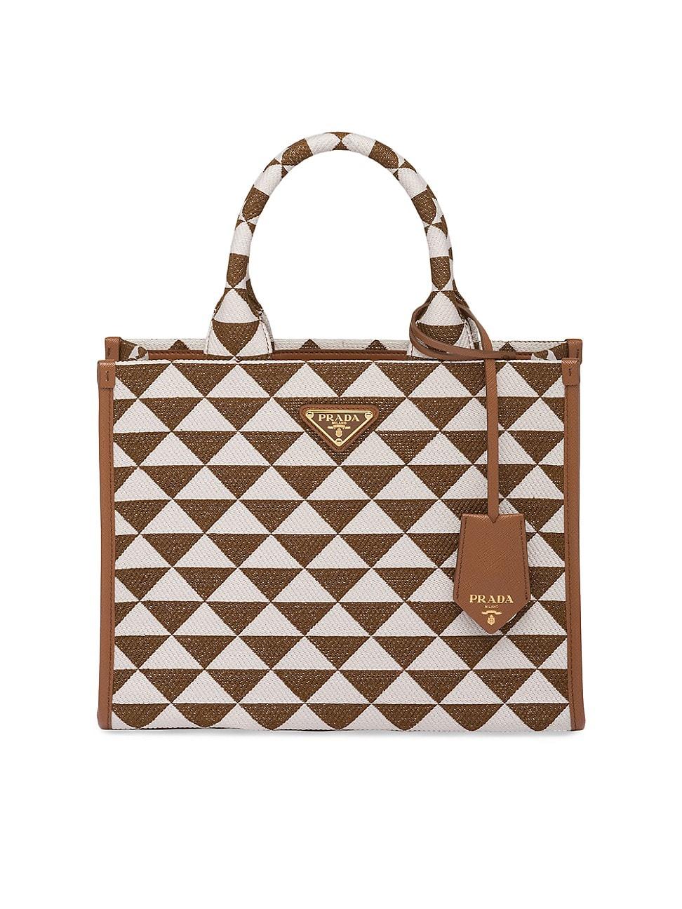 Womens Small Symbole Embroidered Fabric Handbag Product Image